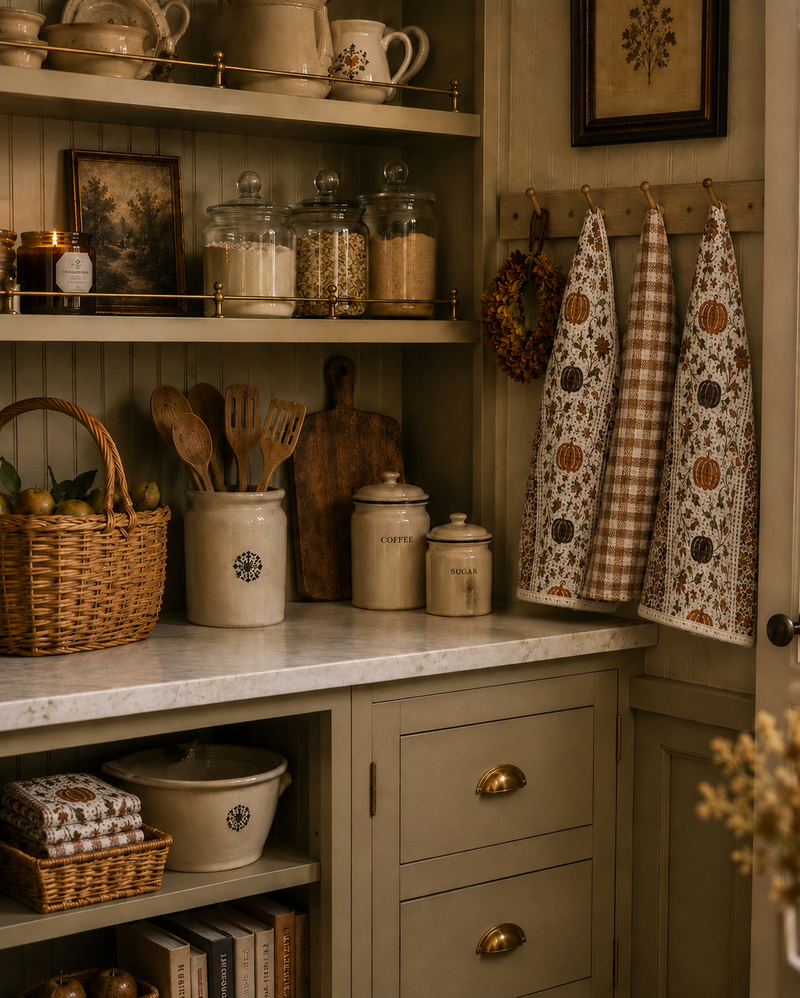 Farmhouse Pumpkin Vine Towels - Set of 3