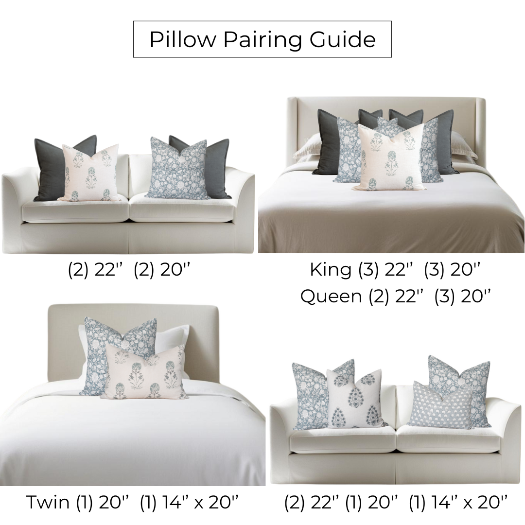 Chloe Floral Block Printed Pillow Cover