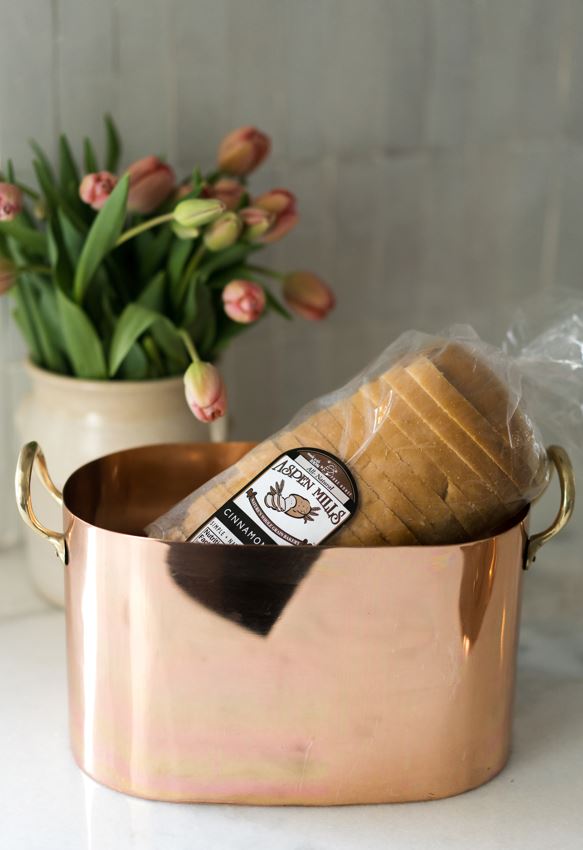 Copper Bread Box with Brass Handles