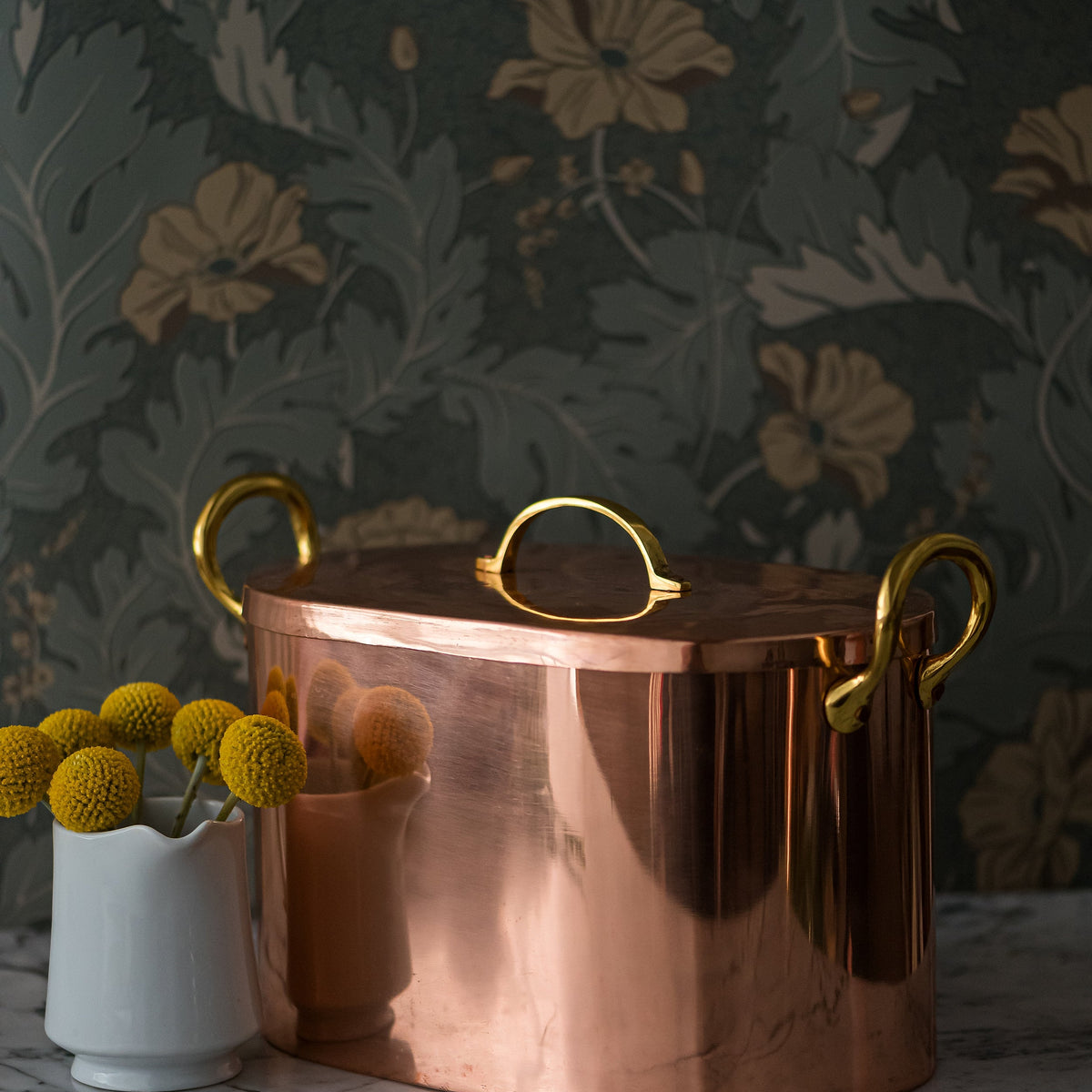 Copper Bread Box with Brass Handles
