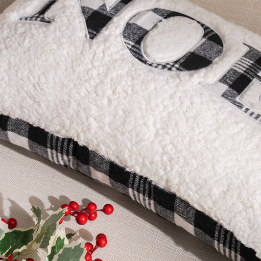 Plaid Sherpa Noel Pillow