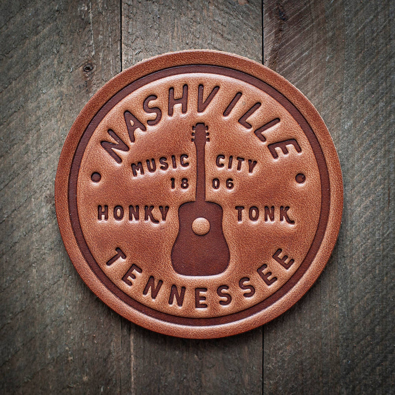 Nashville Leather Coaster