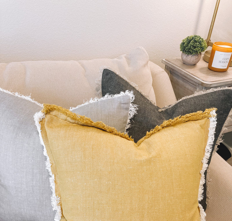 Mustard Fringe Pillow