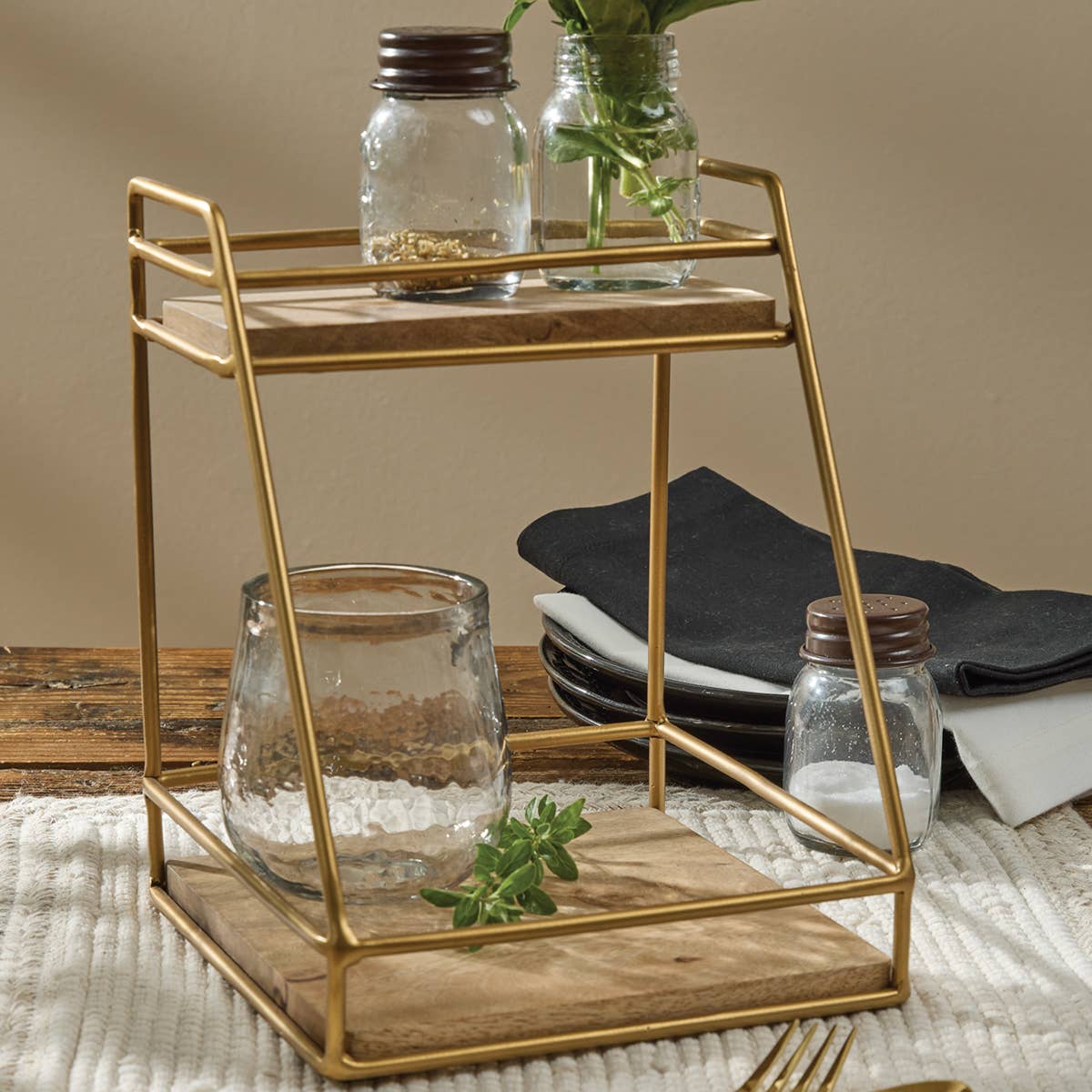 farmhouse tiered stand kitchen organizer
