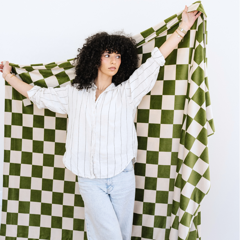 Minky Stretch Throw Blanket