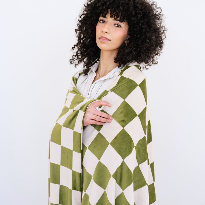 Minky Stretch Throw Blanket