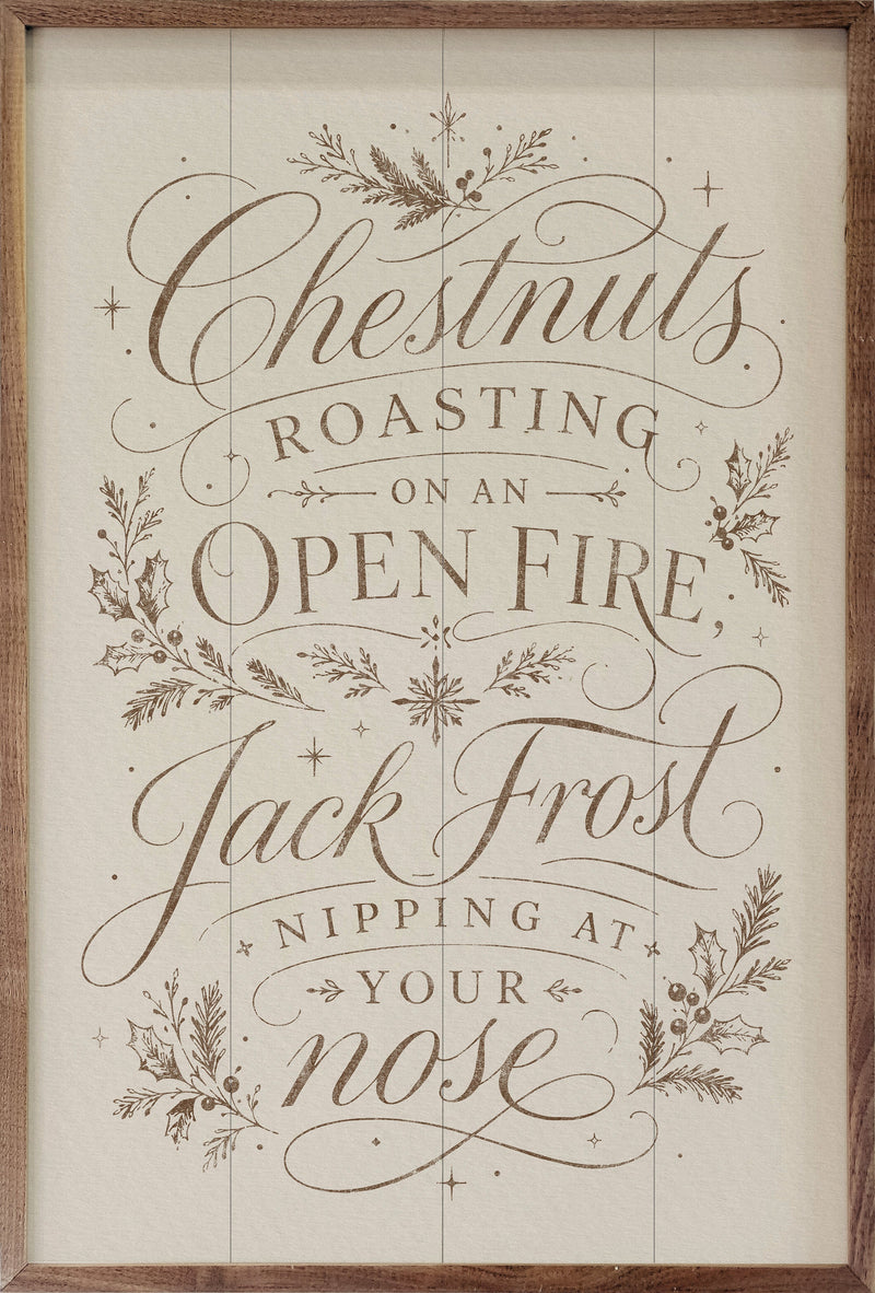 Chestnuts Roasting Typography | Christmas Wall Decor