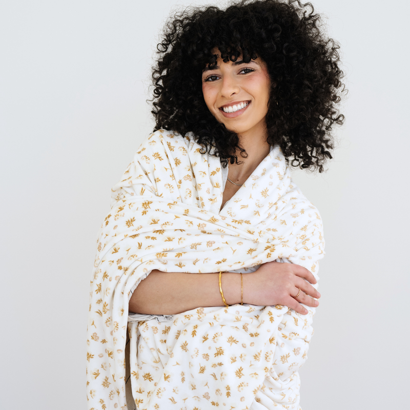 Minky Stretch Throw Blanket