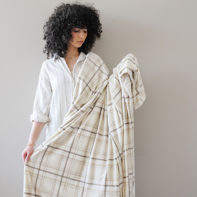 Minky Stretch Throw Blanket