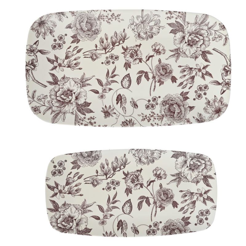 Brown Delft Stacking Trays - Set of 2