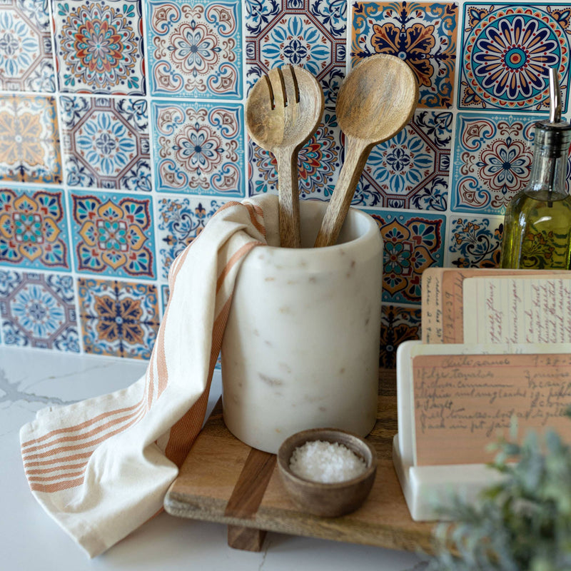 White Marble Utensil Crock