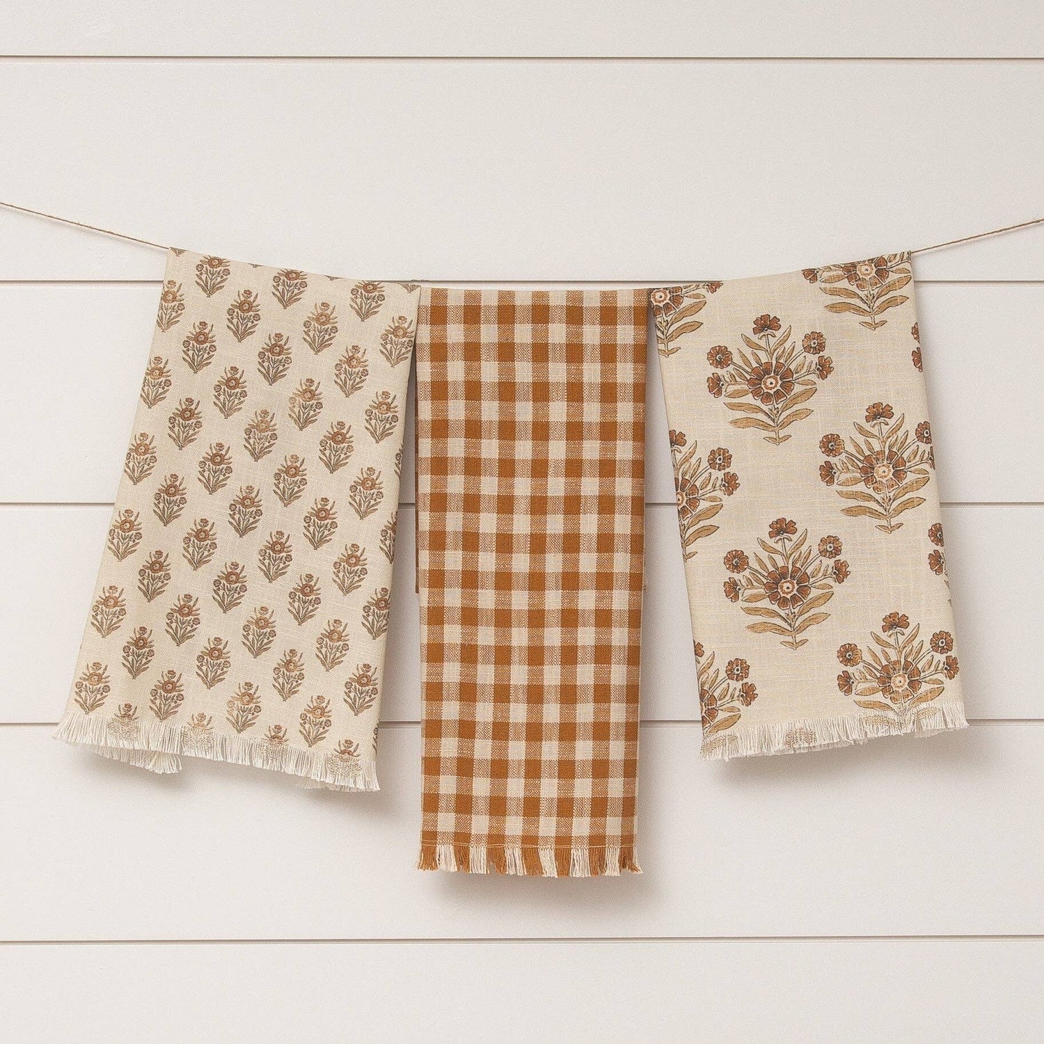 Amber Block Print Tea Towels