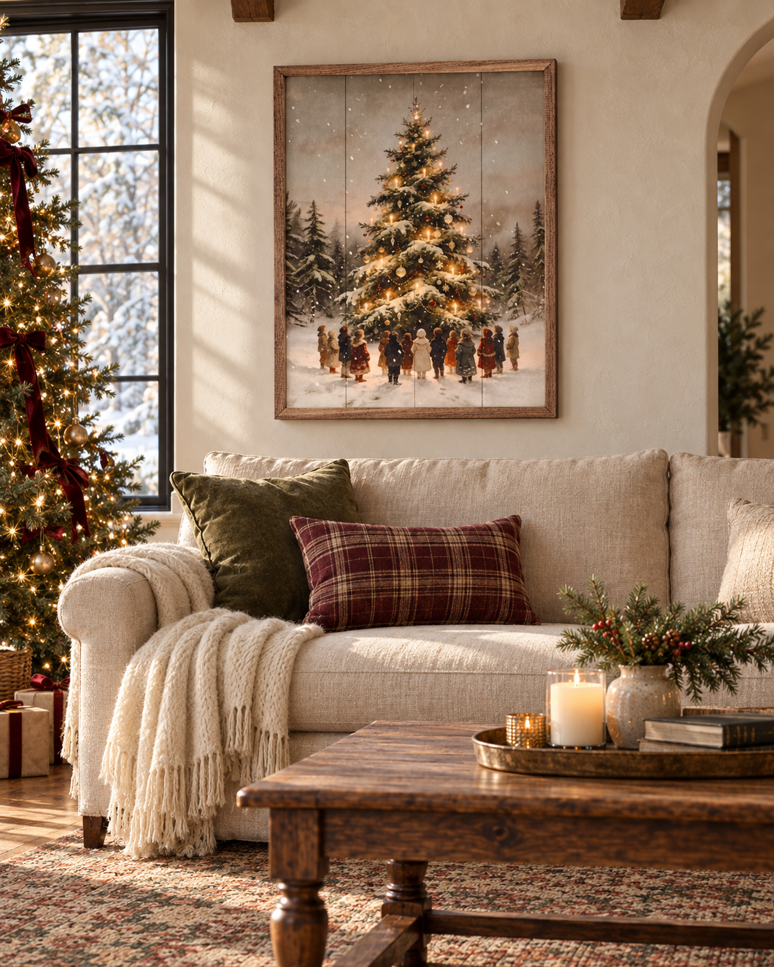 Gathering Around The Christmas Tree | Christmas Wall Decor