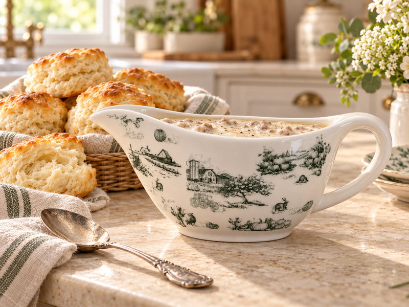 Farmhouse Heritage Gravy Boat | Green