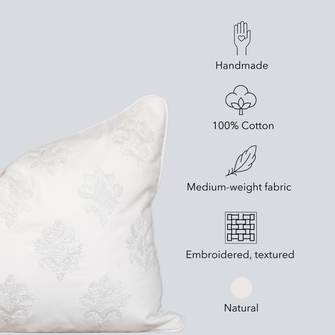 Arden Embroidered Lumbar Pillow Cover