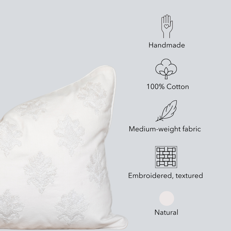 Arden Embroidered Lumbar Pillow Cover