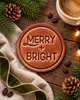 Merry + Bright Leather Coaster