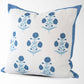 Seraphina Mughal Flower Pillow Cover in Blue