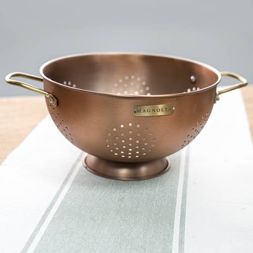 Vintage Copper + Brass Colander