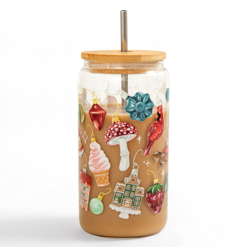 Around The Tree Glass Tumbler