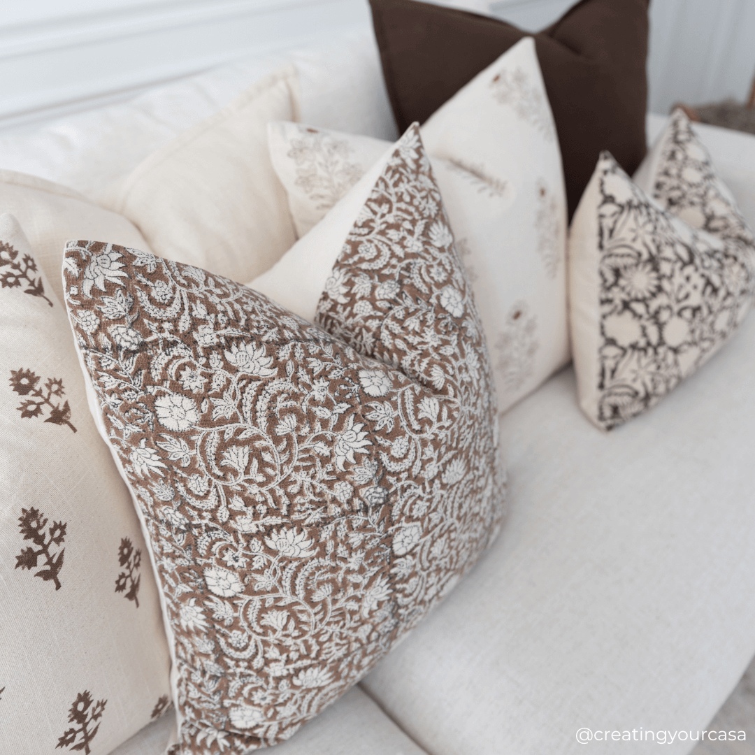 Nina Floral Block Printed Pillow Cover