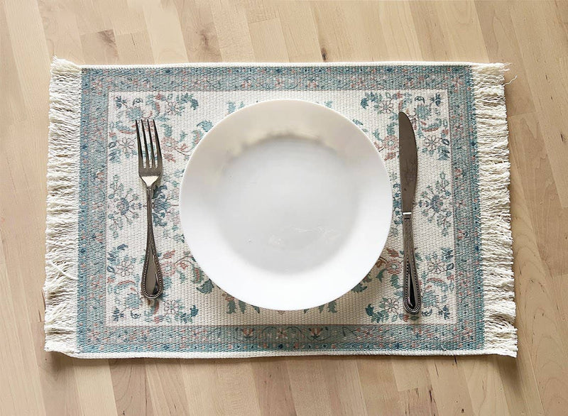 Antique Print Placemat - Blue