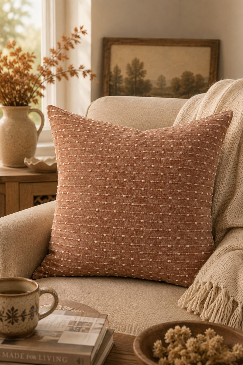 Brown Stitch Pillow