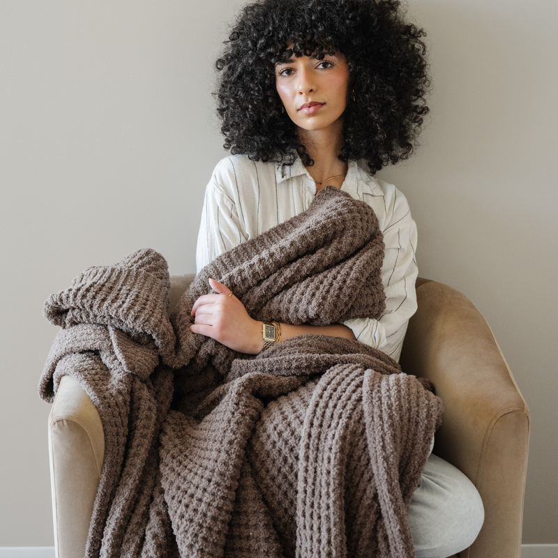 Waffle Knit Throw Blanket