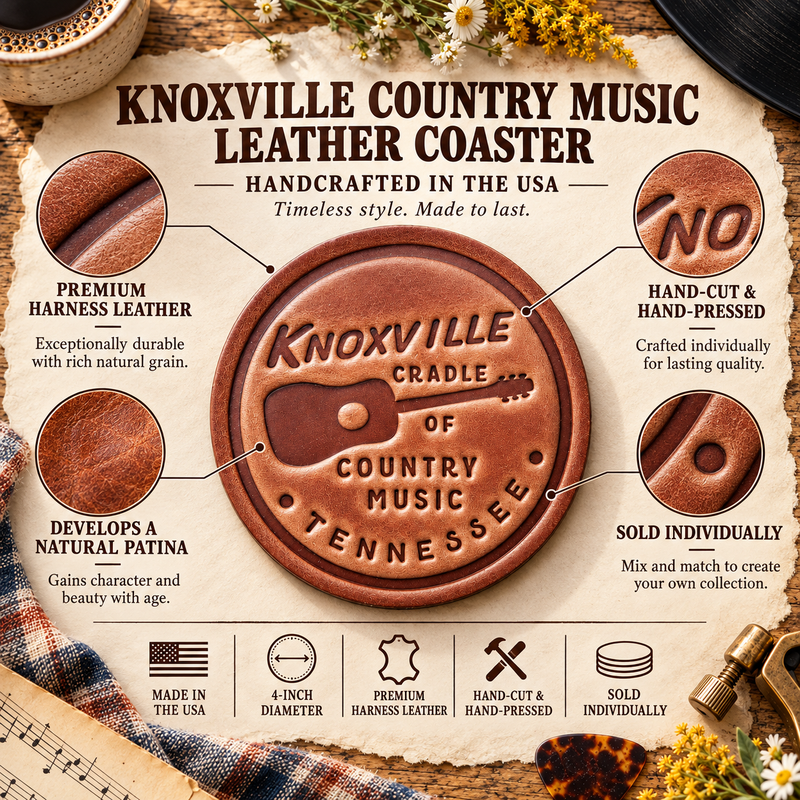 Knoxville Tennessee Leather Coaster