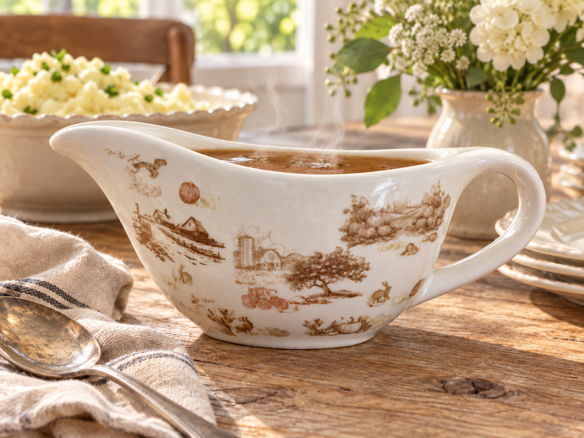 Farmhouse Heritage Gravy Boat | Brown