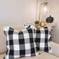 Buffalo Check Fringe Pillow - Black