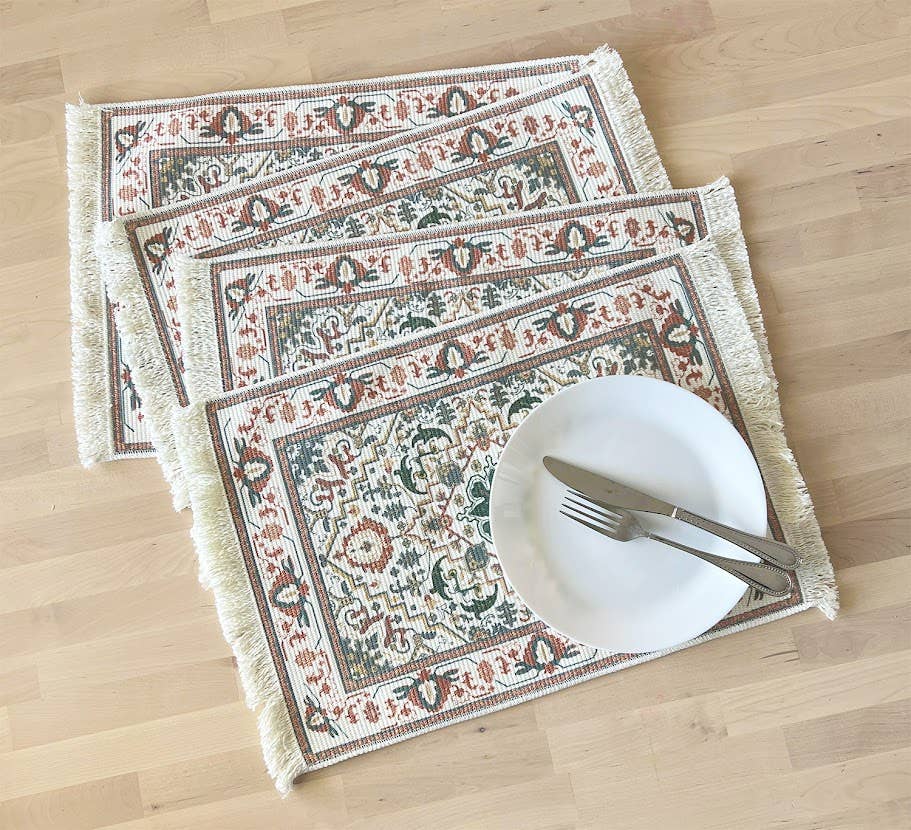 Antique Print Placemat - Brown