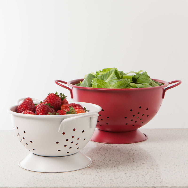 Matte Steel Red Colander - Large
