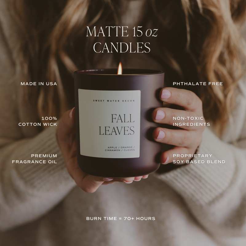 Fall Leaves Matte Jar Candle - 15 oz