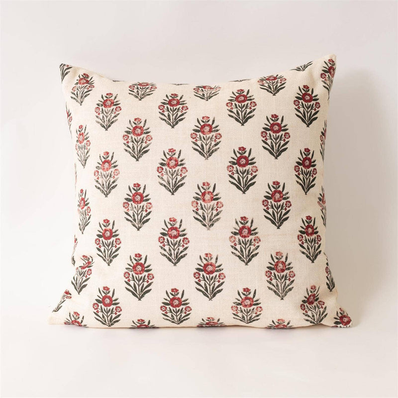 Crimson Block Print Pillow