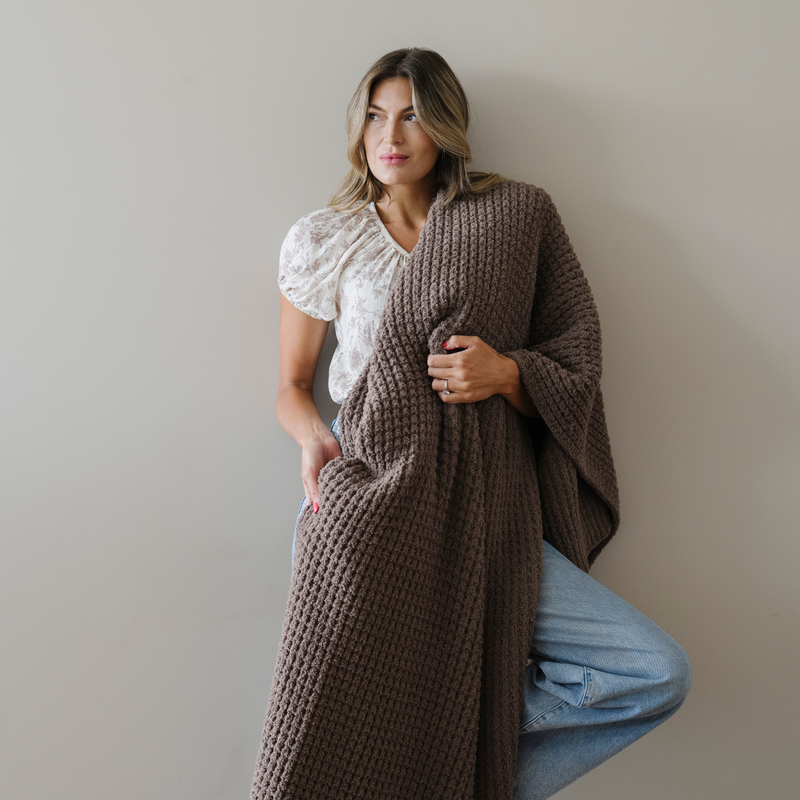 Waffle Knit Throw Blanket