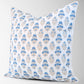 Vivienne Mughal Flower Pillow Cover in Blue