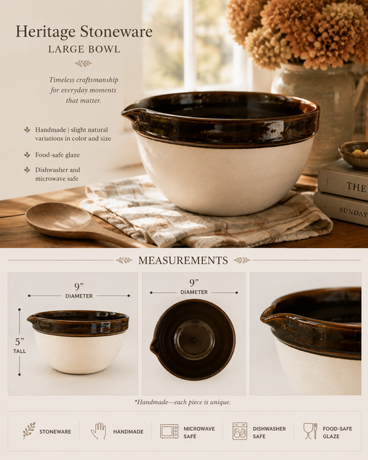 Heritage Stoneware Large Bowl