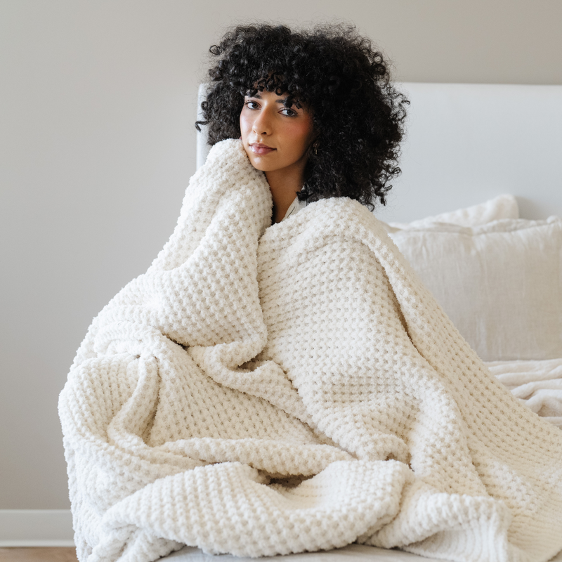 Waffle Knit Throw Blanket