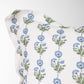 Amalthea Linen Block Print Pillow Cover in Blue