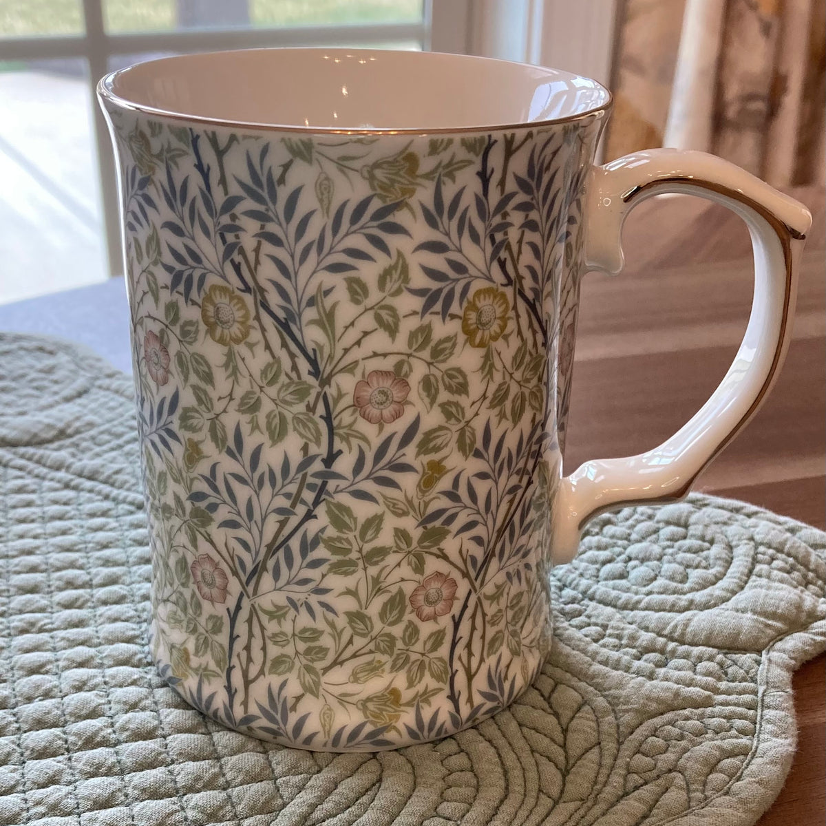 Floral Vine Mug 14oz ceramic coffee cup