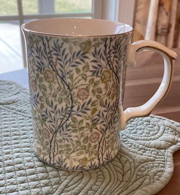 Floral Vine Mug 14oz ceramic coffee cup