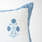 Seraphina Mughal Flower Pillow Cover in Blue