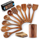 Zulay Kitchen 12-Piece Teak Wooden Utensils