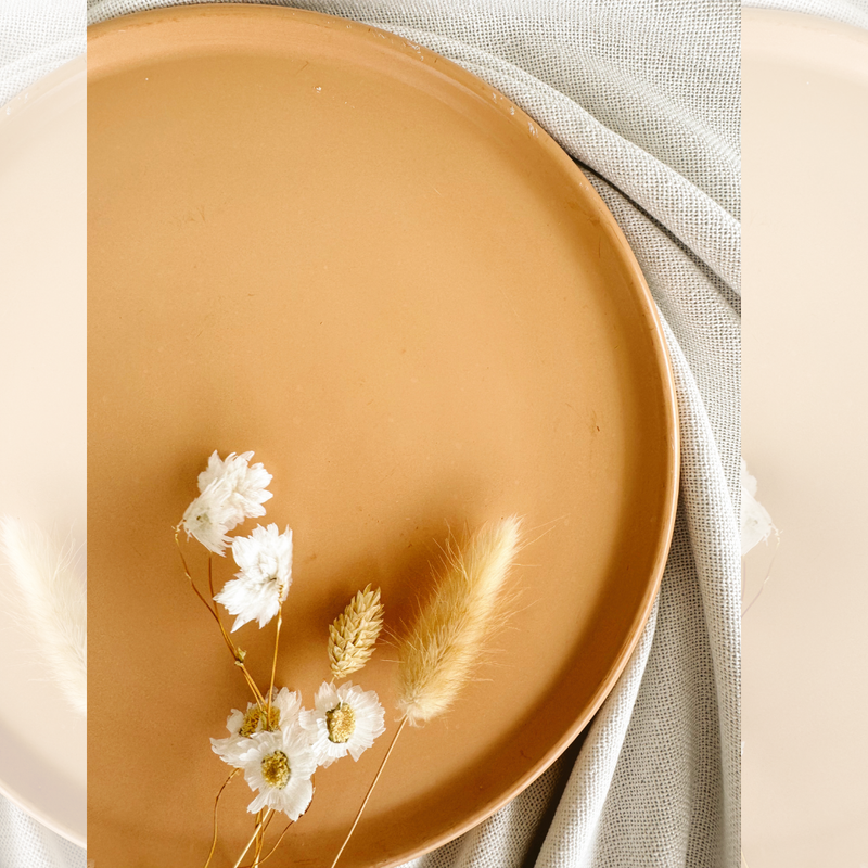 Large Round Concrete Tray