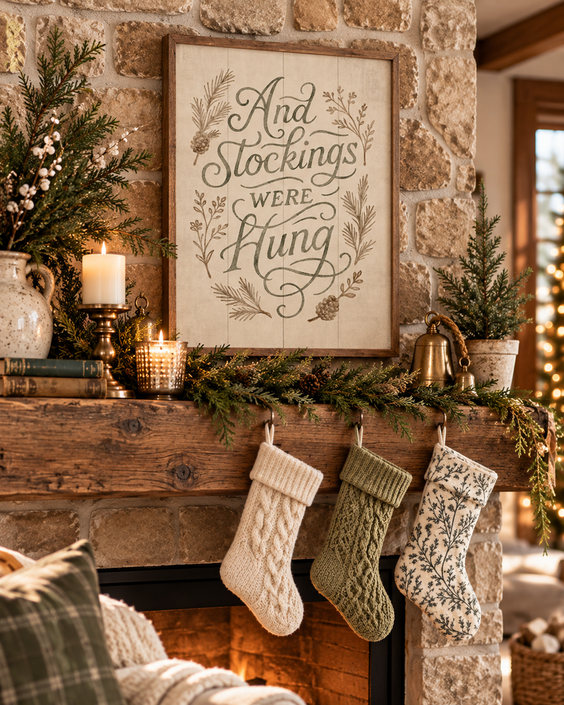 And Stockings Were Hung | Christmas Wall Decor