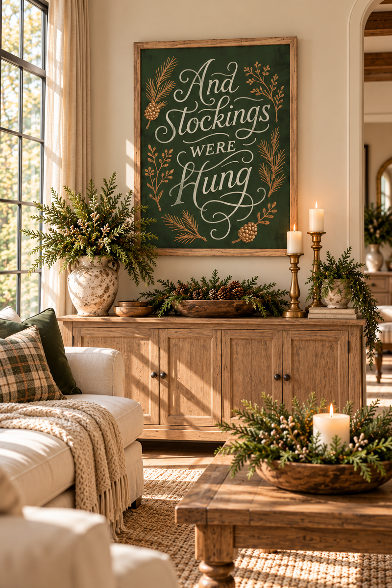 And Stockings Were Hung | Christmas Wall Decor