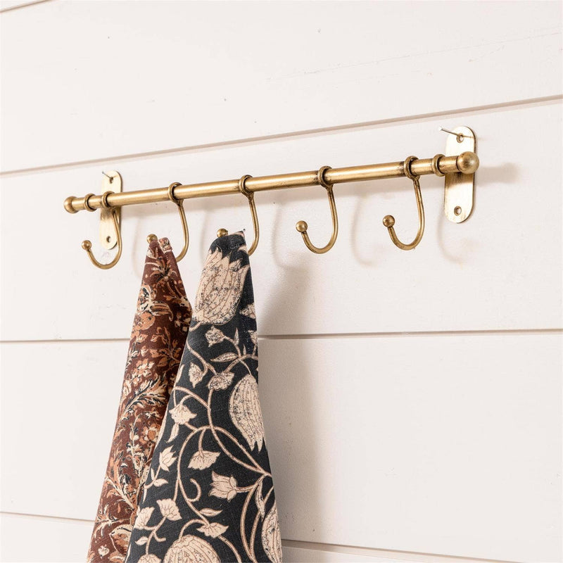 Antiqued Brass Metal Wall Hooks