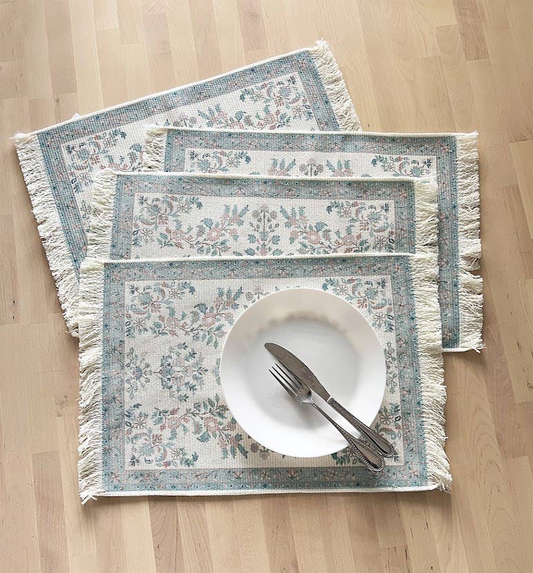 Antique Print Placemat - Blue