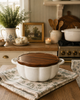 Ceramic Pumpkin Baking Dish | Wood Lid
